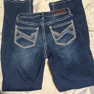 A62.  Rock & Roll denim Boot Cut Jeans in Deep Blue 27 x 34